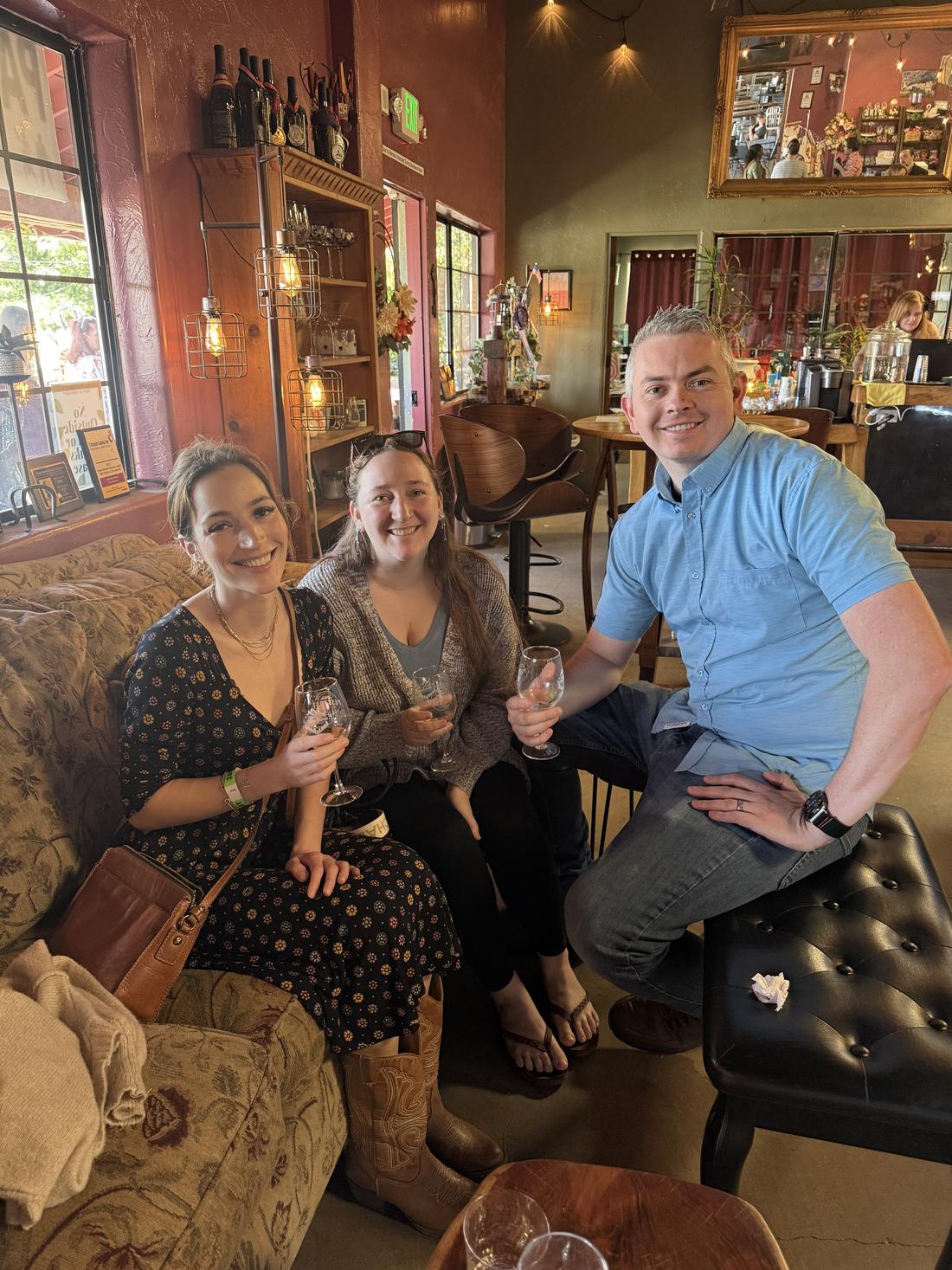 Wine Mob members at a winery event